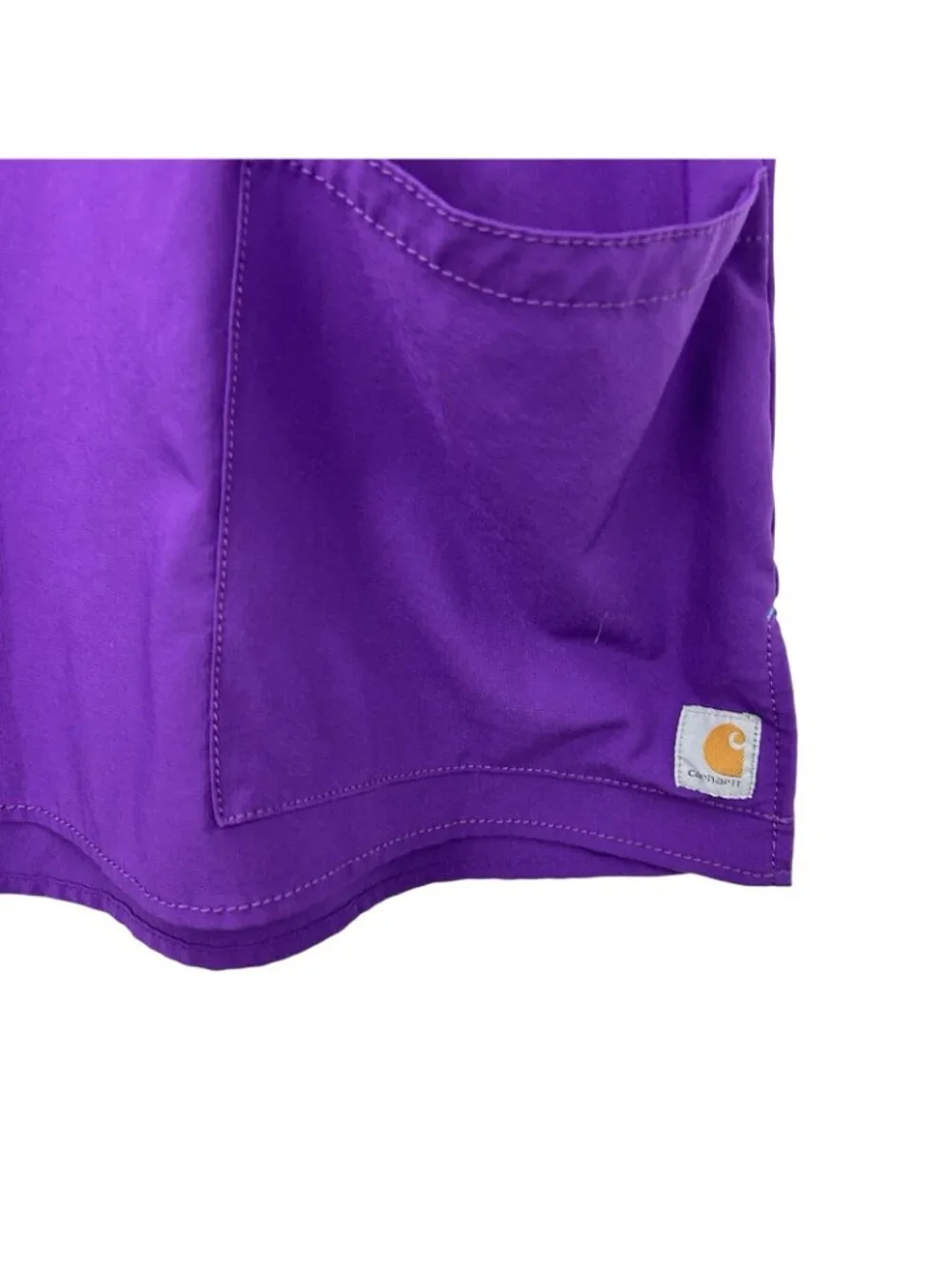 Carhartt Force Modern Fit Scrub Top Womens XL Purple Short Sleeve V Neck Logo - Picture 14 of 15
